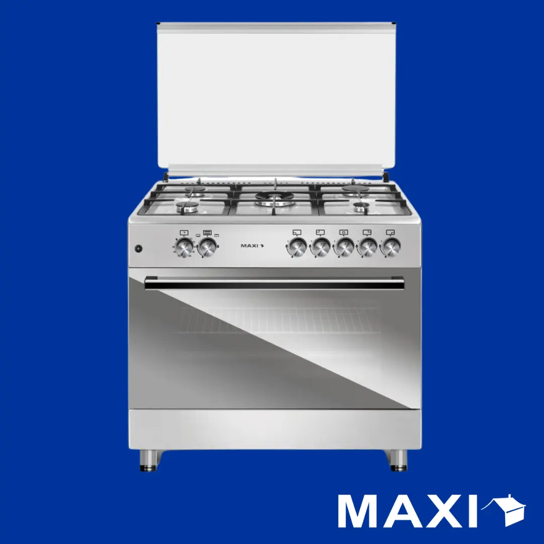 Maxi Gas Cooker 60x90 CM (5) Burners Matte Inox (TR) MAXI60X90TR5BINOX